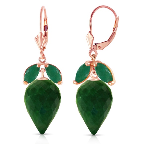 EARRINGS BRIOLETTE DYED GREEN SAPPHIRES & EMERALDS